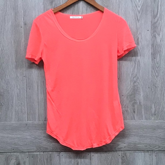 Tops - Heart Hips Neon Salmon Peach T-shirt BB733